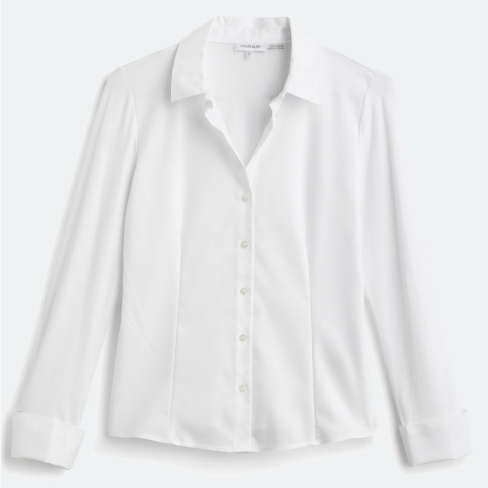 Calvin Kline Knit Combo Collar Blouse